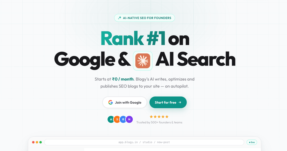 Blogy | Rank #1 on Google, ChatGPT & AI Search Automatically